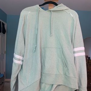 light blue oversized sweatshirt